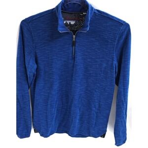 Robert Graham Sweater Mens Large Blue Quarter Zip Mock Neck Knit‎ Classic Fit